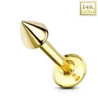 Piercing Ear Labret Gold 14K Real Spike
