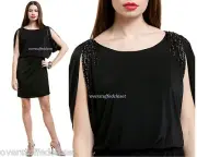 NWT $295 Aidan Mattox Embellished Shoulder Cocktail Dress Black 0