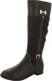 [Karen Scott] Womens Deliee 2 Faux Suede Riding Boots Brown 5.5 Medium (B,M)