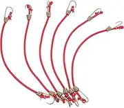 SEWACC 6Pcs Mini Elastic Bungee Cords with Hooks Adjustable Heavy Duty Rubber Straps for Secure Packing Camping and Luggage User Friendly Durable Wear Resistant Design