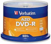 Verbatim 4.7GB up to 16x Recordable Disc AZO DVD-R 50-Disc Spindle 95101, Silver