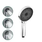 large hand held shower head chrome round 3-mode spray bathroom bath shower room