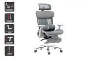 Ergolux Pro Max Ergonomic Mesh Office Chair with Footrest (Grey)