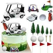 Golf Cake Decorations Golf Cart Cake Toppers Heading for The Green Cake Topper for Golfers with Cart Flag Golf Ball for Golf Theme Party Supplies
