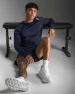 Aspire Long Sleeve, 2XU, XL, Midnight/White, Male