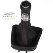 Gear shift knob boot for Mitsubishi Space Star Mirage leather stitching red C90