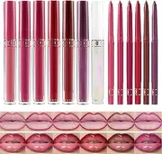 Lip Liner Gloss Set – Matte Color, Waterproof Blend, Bold Finish | Hydrating Transfer-Proof Lip Gloss with Smooth Coverage for Festive Looks Date Nights Outdoor Parties Weddings All-Day Wear