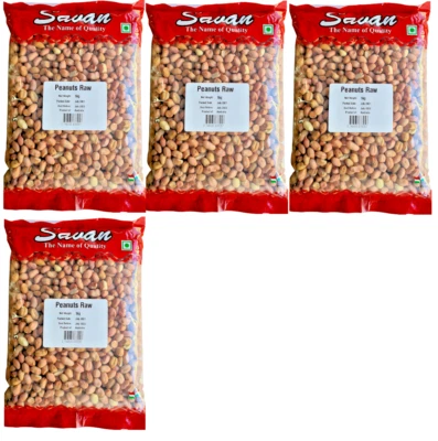 4 Packets x 1kg (4kg) Raw Peanuts Kernels shelled with Skin Premium Quality