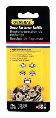 General Tools 1266 Solid Brass Snap Fastener Refill Kit with 6-Snap Set