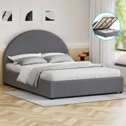 ALFORDSON Bed Frame King Size Gas Lift Base With Storage Grey Fabric HOWELL