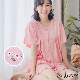 波蕾妮｜小花美夢 舒適棉質兩件式睡衣XXL【M3641】哺乳衣 居家服 休閒服 加大尺碼 月子衣 孕婦裝 10/28