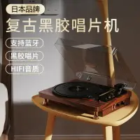 在飛比找樂天市場購物網優惠-日本進口黑膠唱片機復古留聲機藍牙音箱客廳歐式便攜電唱機音響L
