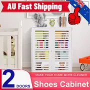 Shoe Cabinet Storage Organizer 4 Tier Cabinet Wooden Shelf Cupboard Box