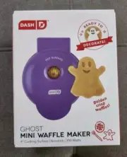 New - Dash Ghost 4" Mini Waffle Maker Non-Stick Electric .