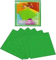 EKIND Classic Building Brick Plates, 10 inch x 10 inch Base Plates for Toy Bricks, STEM Activities & Display Table (6 Pack, Green)