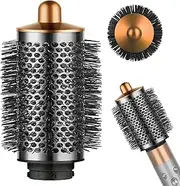 Round Volume Brush for Dyson for Airwrap Attachments, Large Volume Attachment Brush for Flat Hair, Flabby, Hair Styler Accessories (Gold)