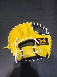 在飛比找Yahoo奇摩拍賣-7-11運費0元優惠優惠-棒球世界全新WinBALL硬式牛皮棒球內野手訓練手套特價黃色
