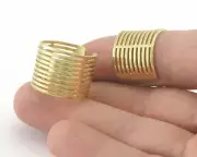 Statement ring lines Adjustable Ring Raw Brass (6US 9.5US inner size) 4292