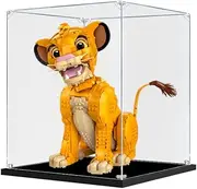 Acrylic Display Case for Lego 43247 Disney Young Simba The Lion King Figure Storage Box Dust Proof Glue Free
