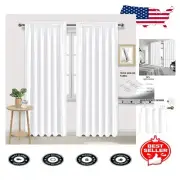 Noise Reducing and Light Blocking White Curtains - Luxury Drapes 70x84 Set of 2