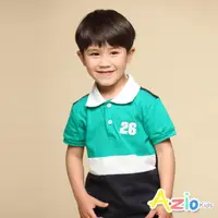 在飛比找momo購物網優惠-【Azio Kids 美國派】男童 上衣 數字貼布配色接片短