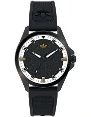 [Adidas Originals] Originals Iconic One IP Steel Silicone Watch in Black