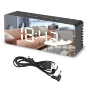 Mirror Digital Dual Alarm Clock Large LED Display with Time Date Temperature