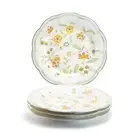 Grace Teaware 10.5" Yellow Corn Flower Porcelain Gold Dinner Plates Set of 4