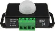 TAVICE DC 12V-24V 8m Black Automatic Infrared PIR Motion Sensor Timer Switch for LED Light