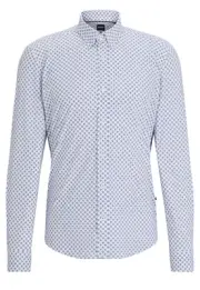 BOSS Liam Shirt in Printed Performance Stretch Fabric - Regular Fit - Size M