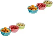 ABOOFAN 2pcs Snack Bowl Shell Holder Nut Bowl Cellphone Holder Double Dish Snacks Storage Box Color
