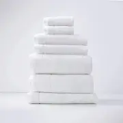 Renee Taylor Aireys 7 Piece White Bath Towel Pack