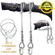 2 Tree Swing Hanging (Hammock) 3/8"x36" SAFER Rope w/ Spliced Eyes TS. 3700 lb.