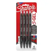 Sharpie S-Gel Pen 0.7mm Medium 4/Pk Black-Blue-Red No Smear Office School Home