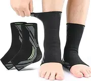 Ankle Support, Ankle Brace Compression Sleeve, Plantar Fasciitis Socks for Ligament Damage & Sprained Ankle, Relieves Achilles Tendonitis, Unisex (1Pairs) (M)