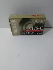 Maxell VHS-C HGX-Gold TC-30 Blank Camcorder Video Cassette Tape, New, Sealed