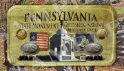 Pennsylvania State Monument Gettysburg Pa Civil War themed LARGE Iron on patch