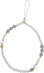 HOMSFOU Hand-made Phone Lanyard Decorative Mobile Phone Glass Bead Design Lanyard