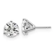 14k White Gold 5 ctw Lab Grown Diamond VS/SI+ G+ Round 3 Prong Heavy Wt. Stud Earrings