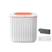 Catzon 7L Wall Mounted Trash Can for Kitchen Compost Bin Under Sink -Orange