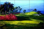Golf Course Tile Backsplash Jack White Art Ceramic Mural JWA039