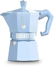 Bialetti Mocha Exclusive Sky Blue 6 Cup Open Fire (Coffee Maker, Espresso Maker, Makinetta)