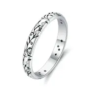 Silver plating Vine Pattern Finger Rings for Women Vintage Retro Stackable Rings Jewelry_8