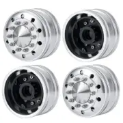 CNC Alloy Front Wheel Hub Rim w/ Spike Nuts for 1/14 RC Car Tamiya Tractor Truck