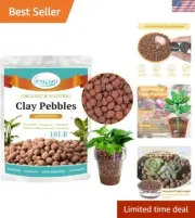 10 LBS Organic Expanded Clay Pebbles, 4mm-16mm Lightweight Clay Leca Balls fo...