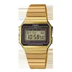 CASIO 卡西歐 復古文青風 LED照明 電子 鋼帶錶 (金) 超薄錶殼 A700WG-9A