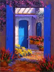 Southwest Tile Backsplash Mikki Senkarik Floral Art Mural MSA043