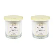 2x Gibson Gifts Jewelled Scented Candle White Cotton/Linen Scent Mother/Groom