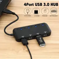 在飛比找蝦皮購物優惠-【工廠直銷】USB3.0集線器 帶開關 HUB集線器 4埠U