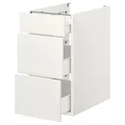 ENHET base cb w 3 drawers, white, 40x62x75 cm